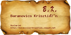 Baranovics Krisztián névjegykártya